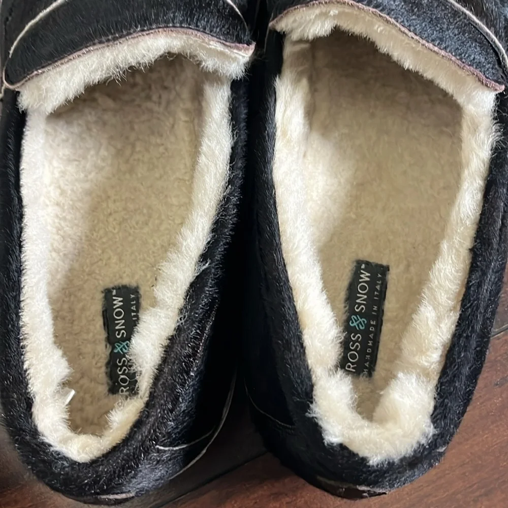 Ross & Matteo Genuine‎ Shearling Loafer Sneaker sz 12 Leather Calf Hair Outdoors
